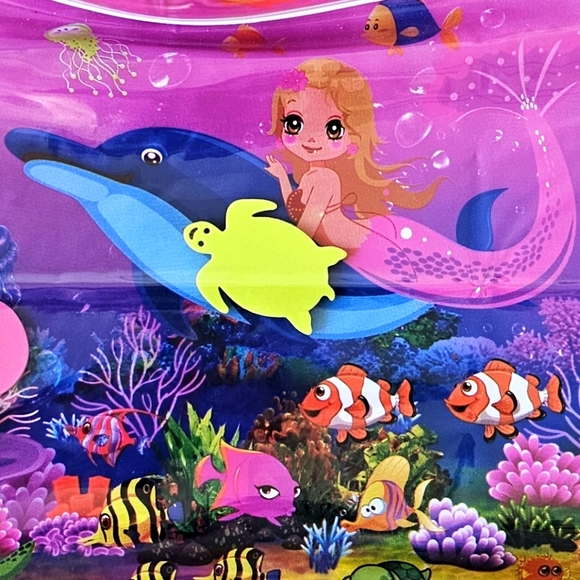 Tummy Time Water Play Mat, Baby Mat for Kids, Mermaid, Pink - Picture 3 of 11